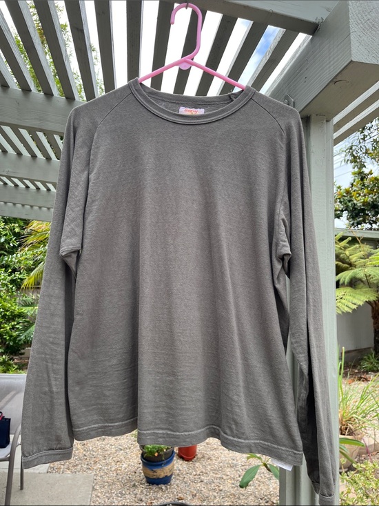 Sunray Tops - Sunray 100% Cotton  Long-Sleeve Crewneck Gray Olive Size M/L